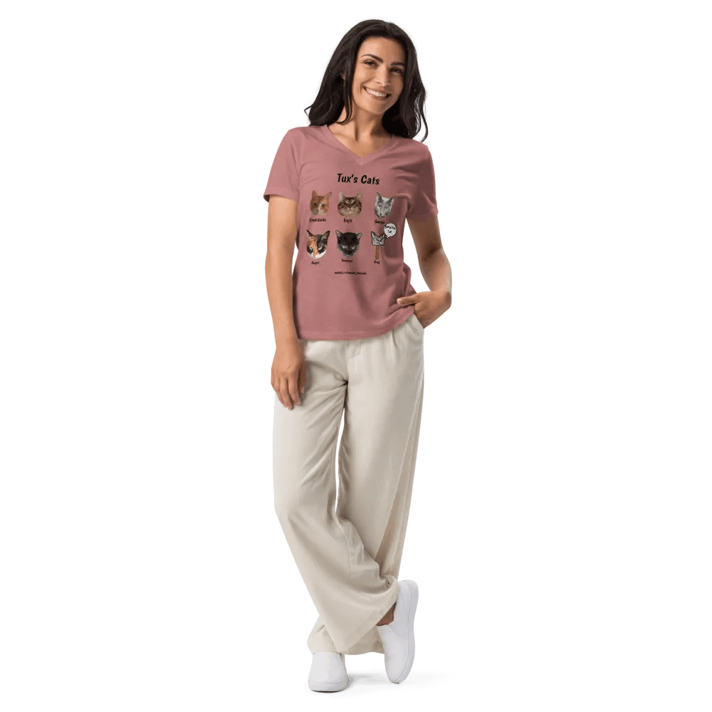 Tux's Cats Ladies V-Neck Tee product image (9)