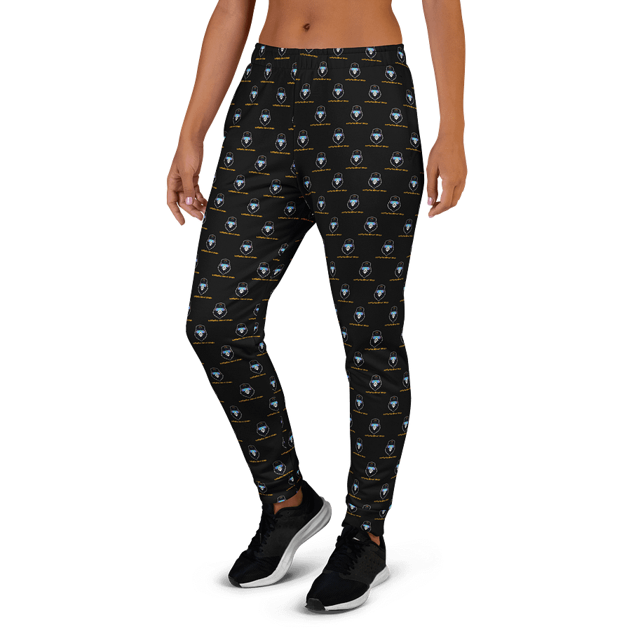Synthsquatch Fitness Bigfoot Monogram Logo All-Over Print Women's Joggers (Black) product image (3)
