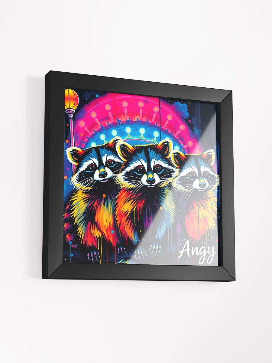 baby Neon Raccoons aka city kitties Carnival Dreams Framed Poster product image (13)
