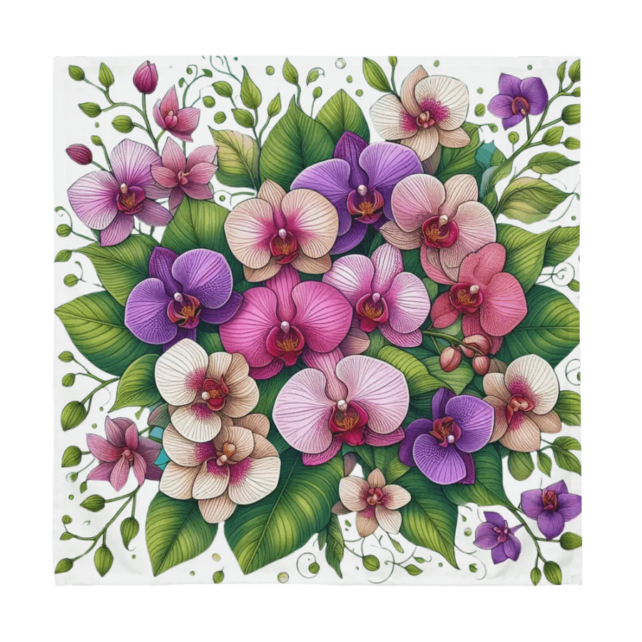 Orchid Oasis Cloth Napkin Set | AI Design flower product image (9)