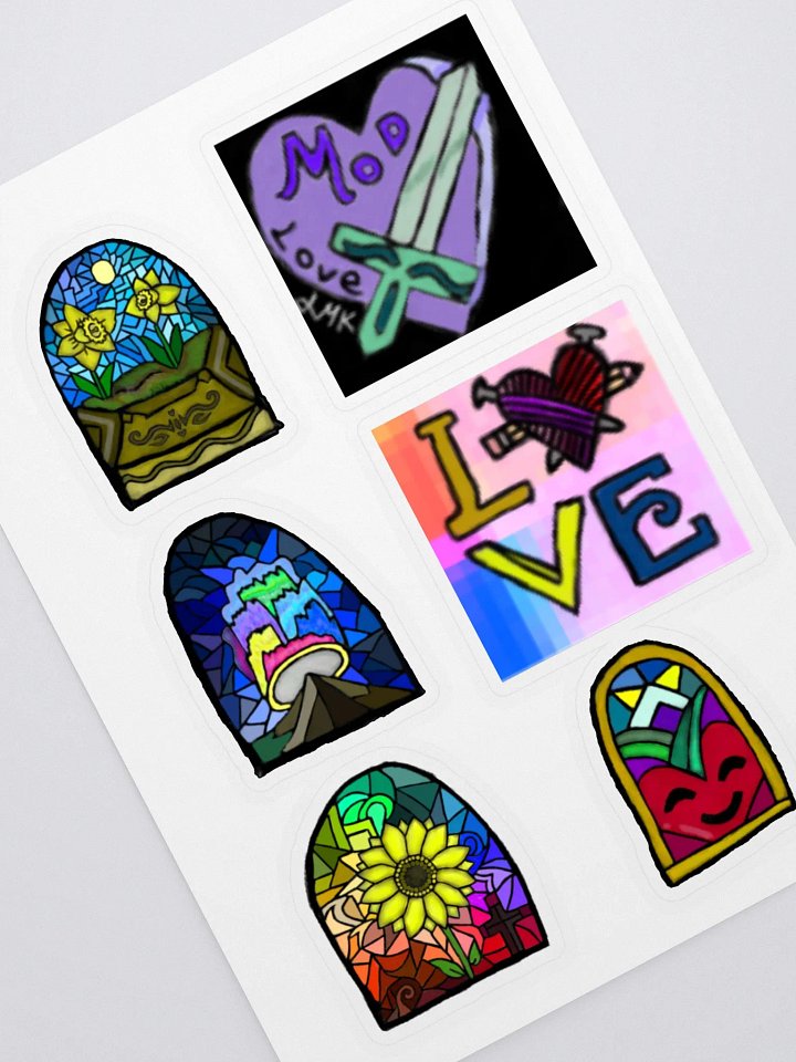 Stained Glass Love and Peace Sticker Set product image (1)
