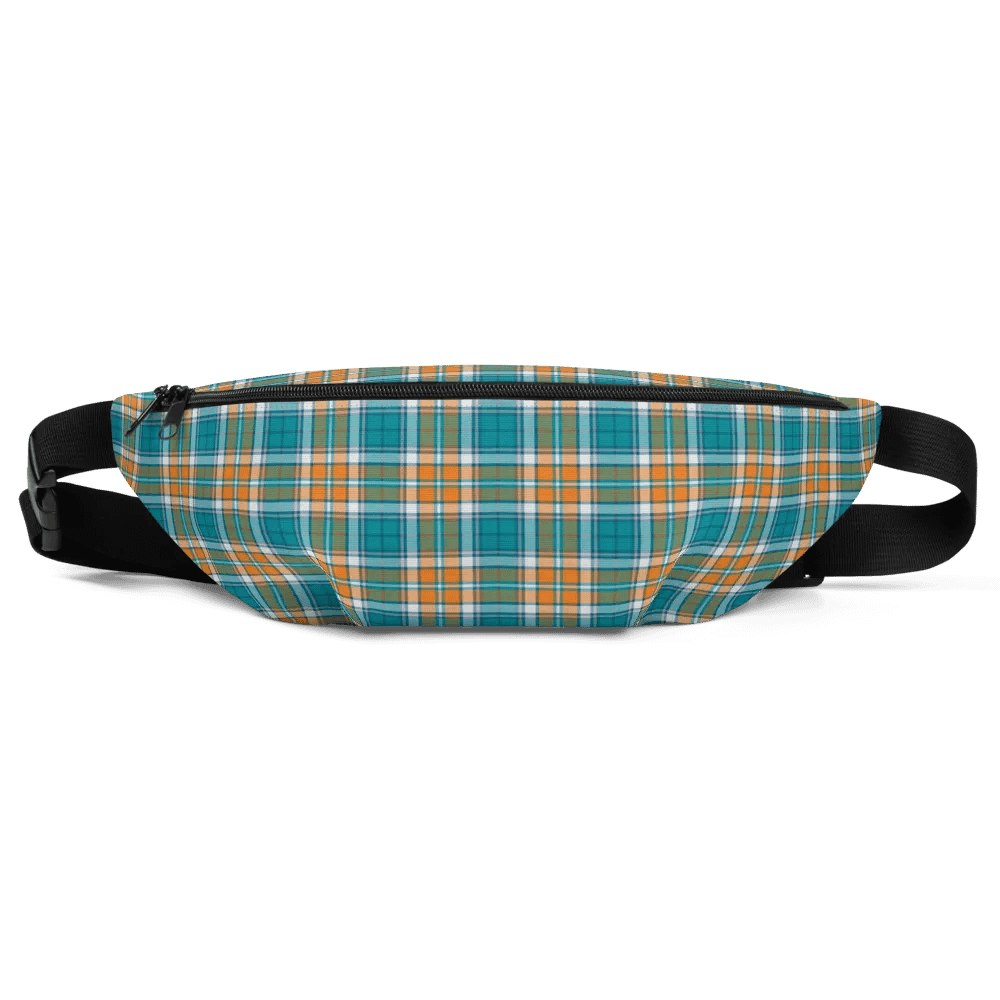 Turquoise and Orange Sporty Plaid Fanny Pack product image (3)