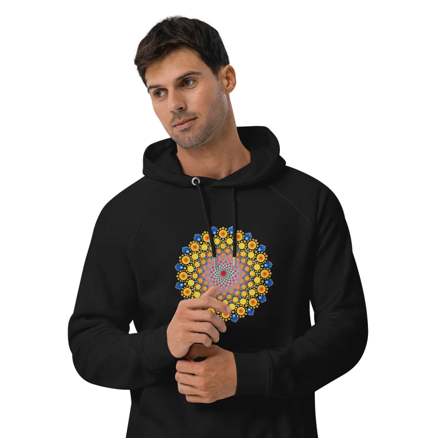 Orange Sunflower Mandala Unisex Eco Hoodie product image (2)