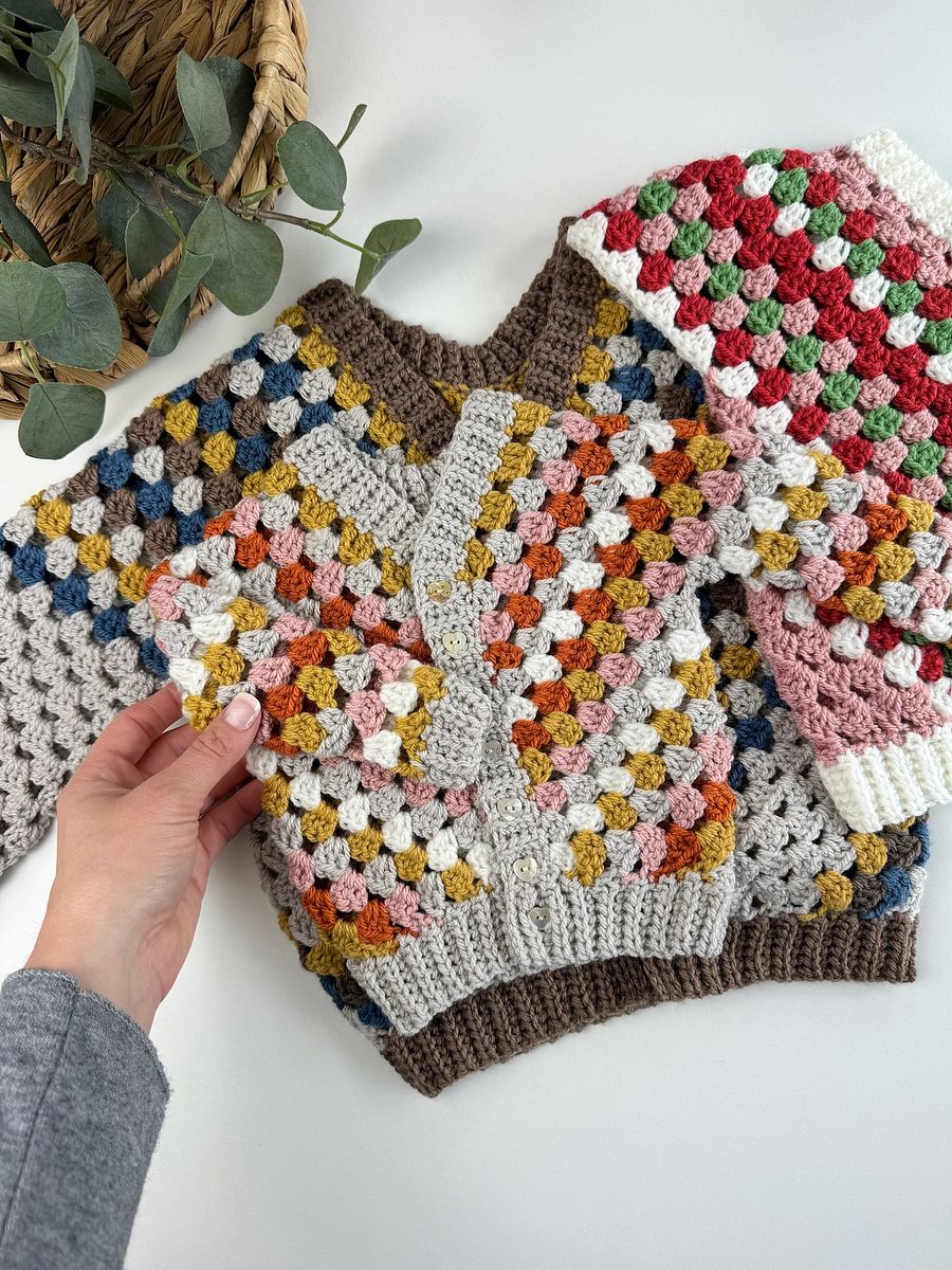 Granny Stitch Child Cardigan Crochet Pattern | Sizes Newborn to 10 Years | PDF Instant Download | Top Down Construction product image (5)