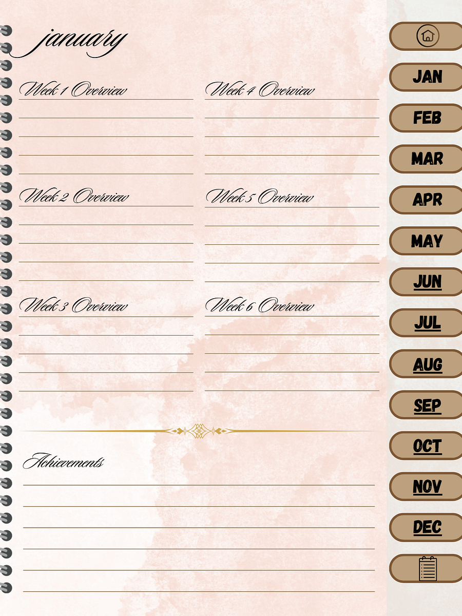 Simple Undated Weekly Planner - Gold product image (3)
