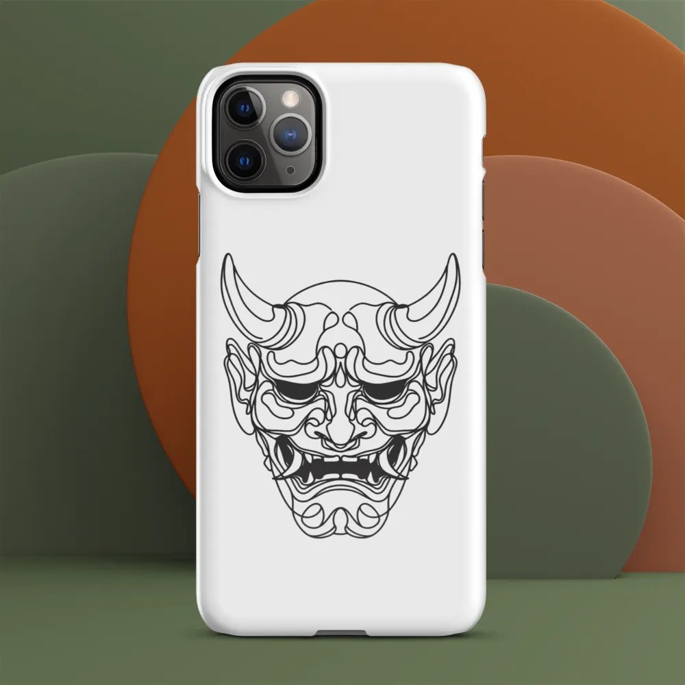 Oni Mask Line Art Design Tough iPhone Case product image (11)