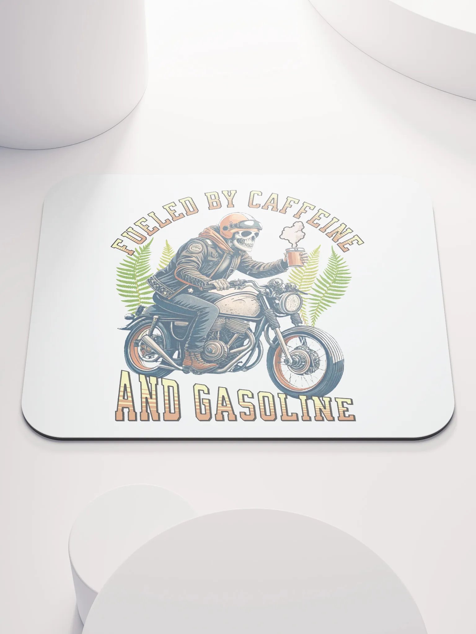Fueled By Caffeine And Gasoline Rider Mouse Pad product image (2)