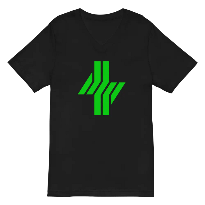 Cowbolt, Black V-Neck T-shirt With Large Print product image (1)