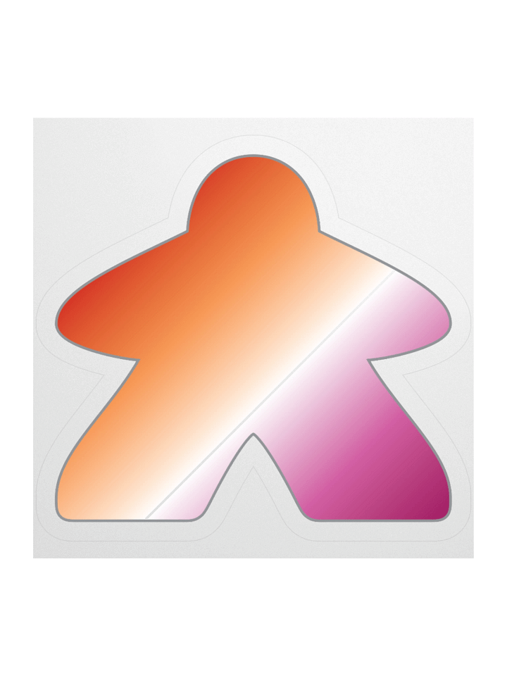 Lesbian Pride Gradient Meeple Sticker product image (2)