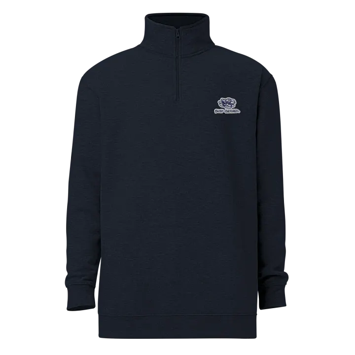 BUSY-BRAINED (navy bubble design) embroidered quarter zip product image (7)