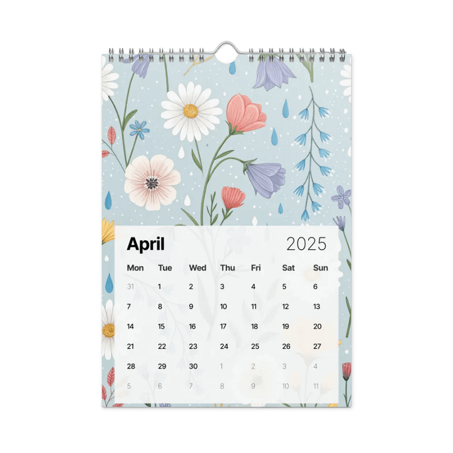 SEAMLESS FLORAL PATTERN WALL CALENDAR 2025 product image (1)