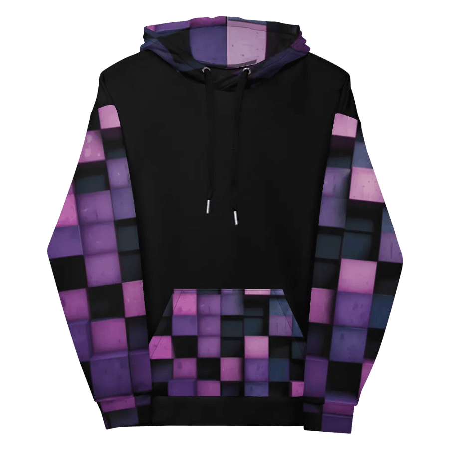 Black And Purple Squares Unisex Hoodie product image (12)