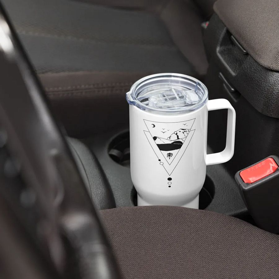 Travel tumbler with handle for a mountain hiker product image (2)