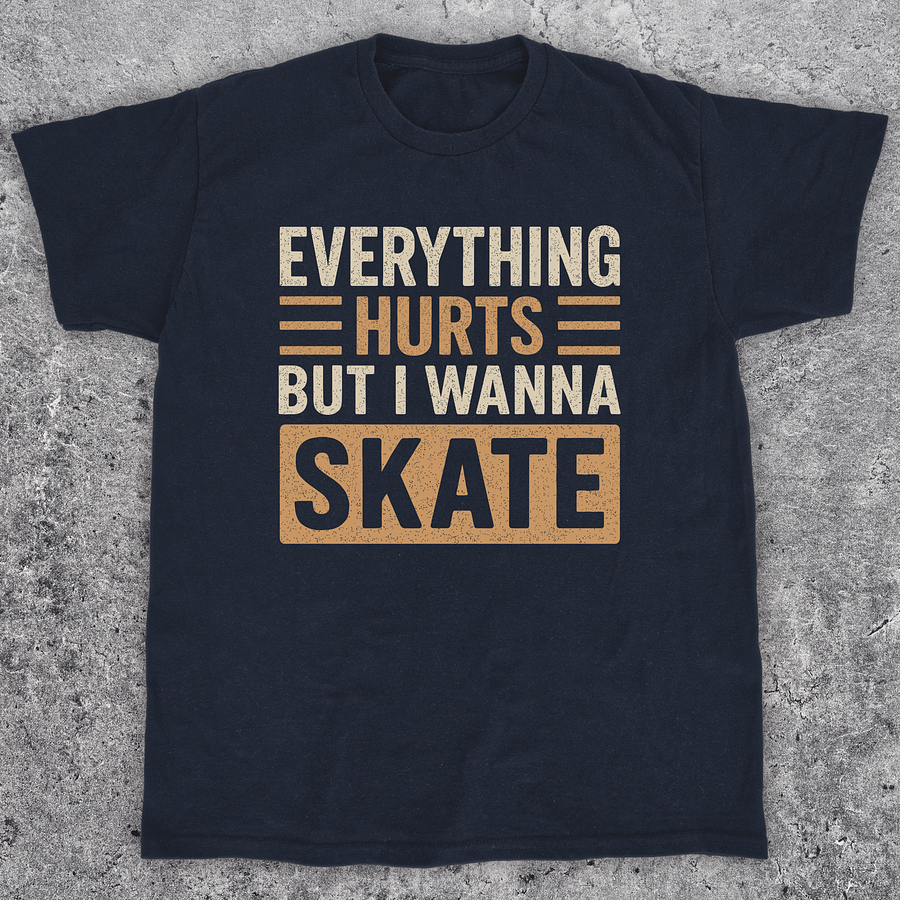Everything hurts, Funny skateboarding t-shirt, Unisex product image (1)