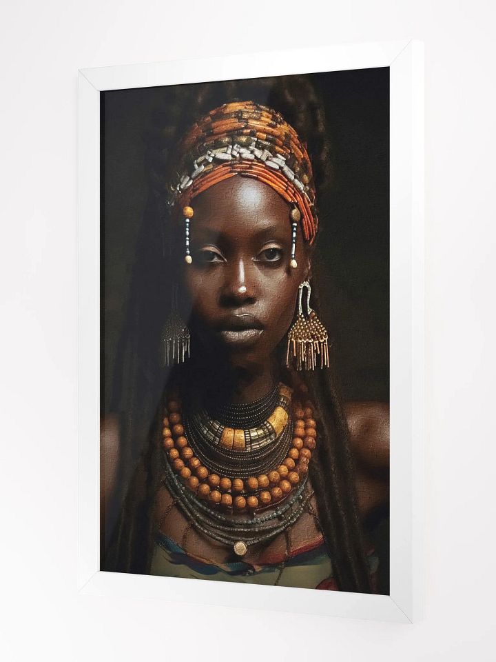 African Woman in Traditional Head Dress, Multi-Colored Jewelry Poster Print, Framed product image (11)