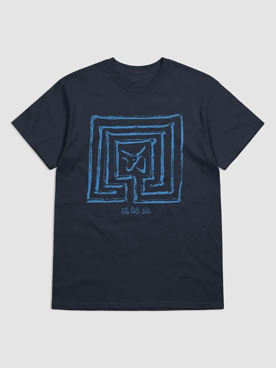 Minotaur in Knossos Labyrinth Cretan Art from 3th Century BC, Navy and White T-Shirt product image (7)