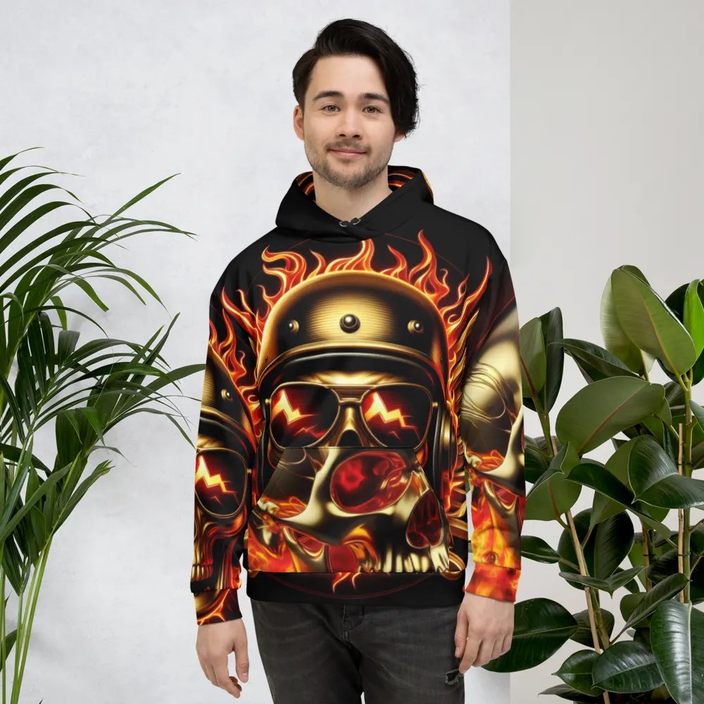 Aviator Golden Glow - Unisex Skull Hoodie #9 product image (4)