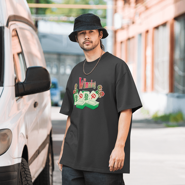 lucky Winning Mahjong Oversized T-Shirt product image (1)