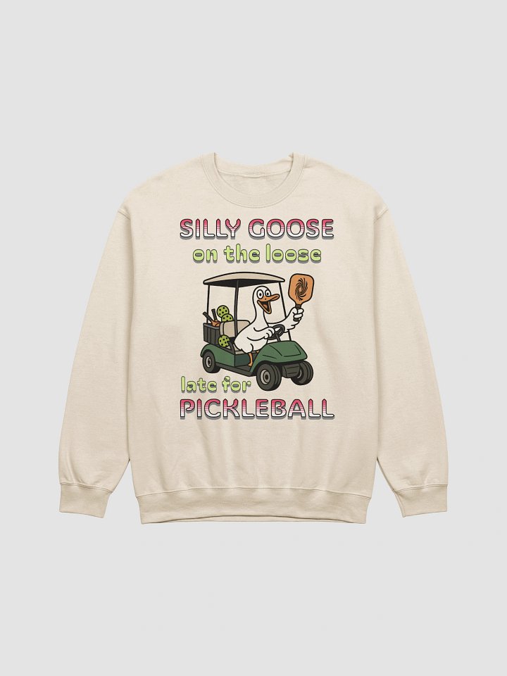 Silly Goose On The Loose Late For Pickleball Crewneck Sweatshirt product image (19)
