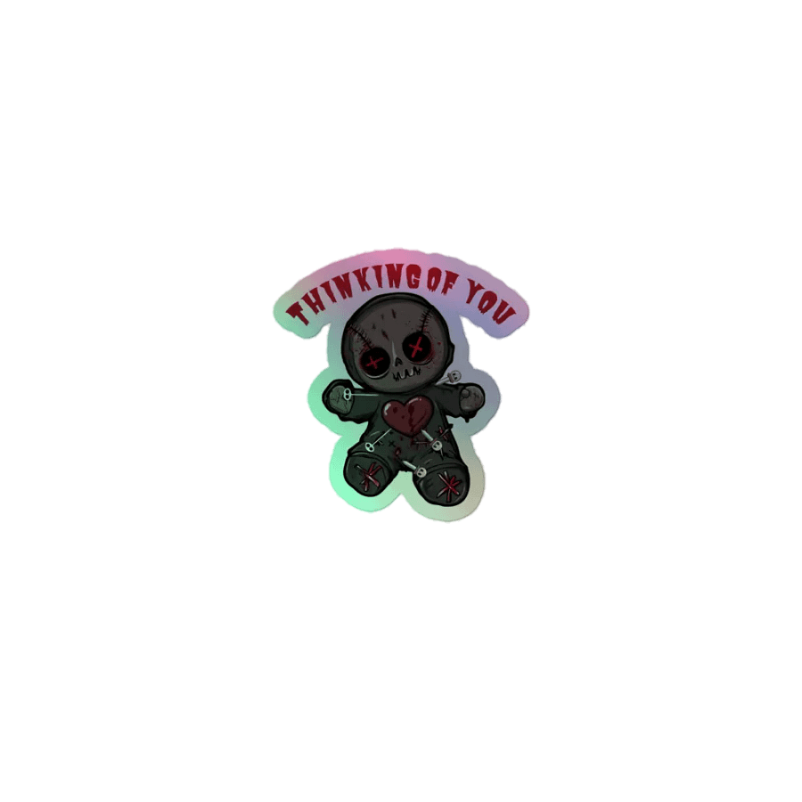 Thinking of You Voodoo Doll (Regular Verison) Holographic Sticker Sheet product image (1)