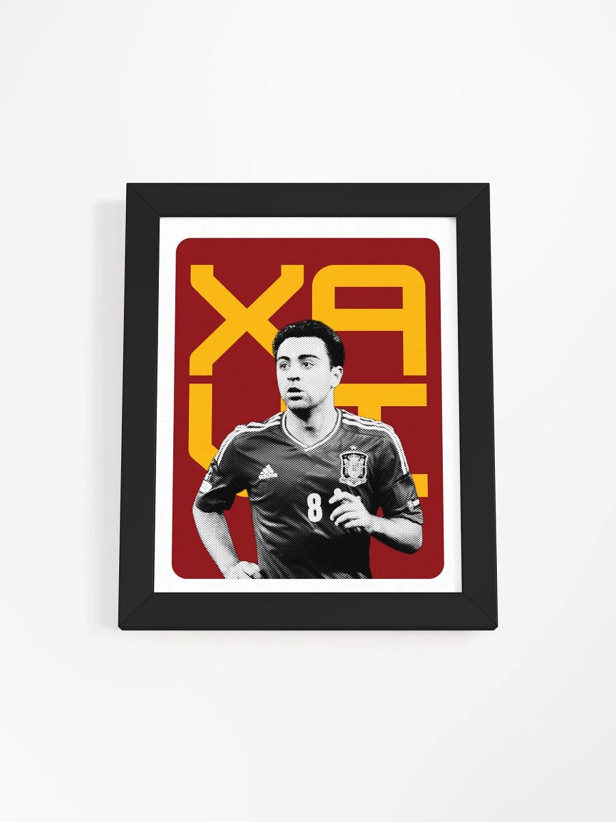 Xavi Hernández BW Spain Name Art Framed Print product image (3)