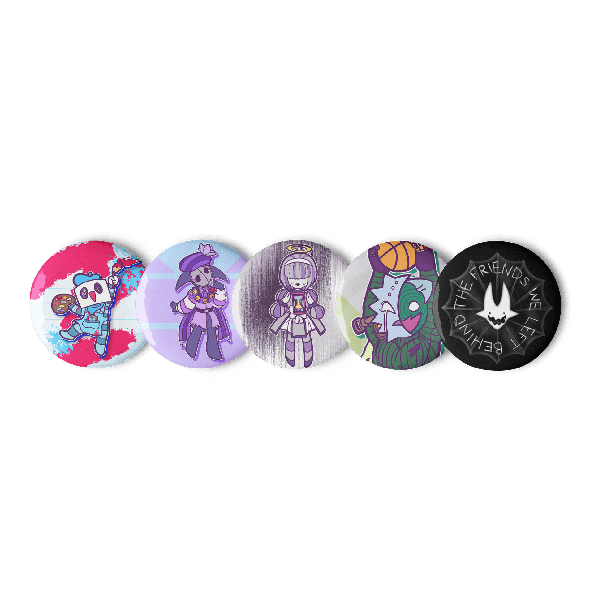 Set 2 - Imaginary Friend Button Pins product image (1)