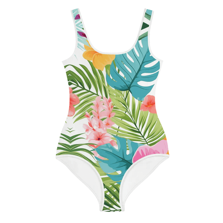 Youth Recycled One-Piece Swimsuit – Tropical Bloom product image (1)