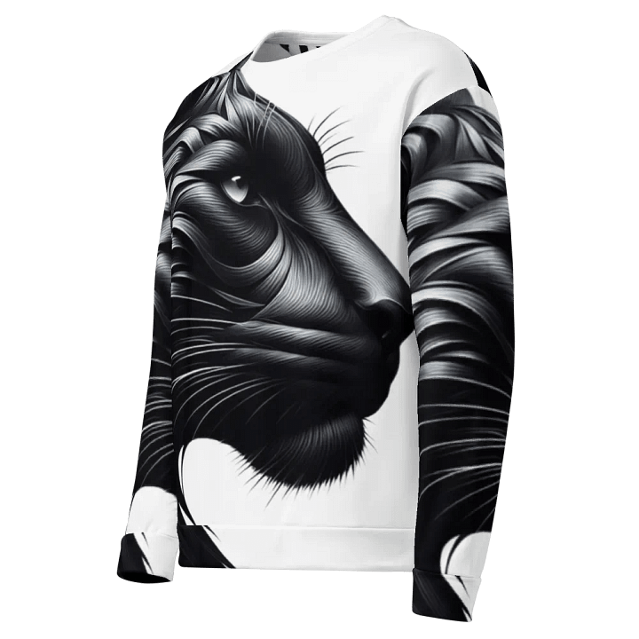 Men's White Long Sleeve T-Shirt with All-Over Panther Mandala Design – Bold and Stylish! product image (1)