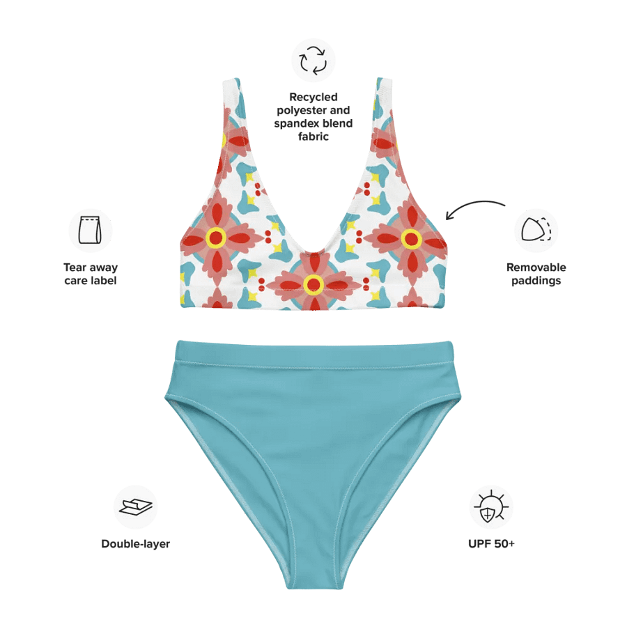 Floral Fantasy Recycled High Waisted Bikini Set product image (7)