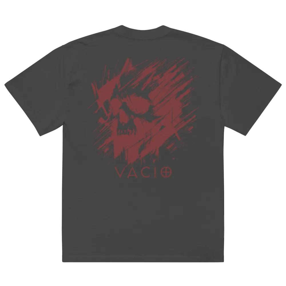 VACIO Abstract Scratch Skull Oversized Faded T-Shirt product image (3)