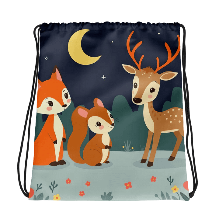 Moonlit Woodland Gathering Drawstring Bag product image (1)