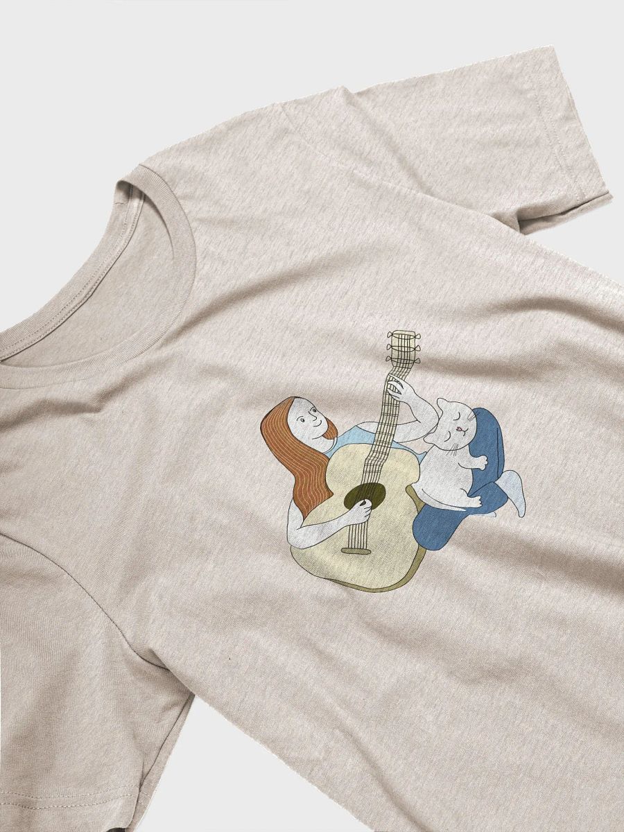 Woman Playing Acoustic Guitar and Her Cat Unisex T-Shirt product image (4)
