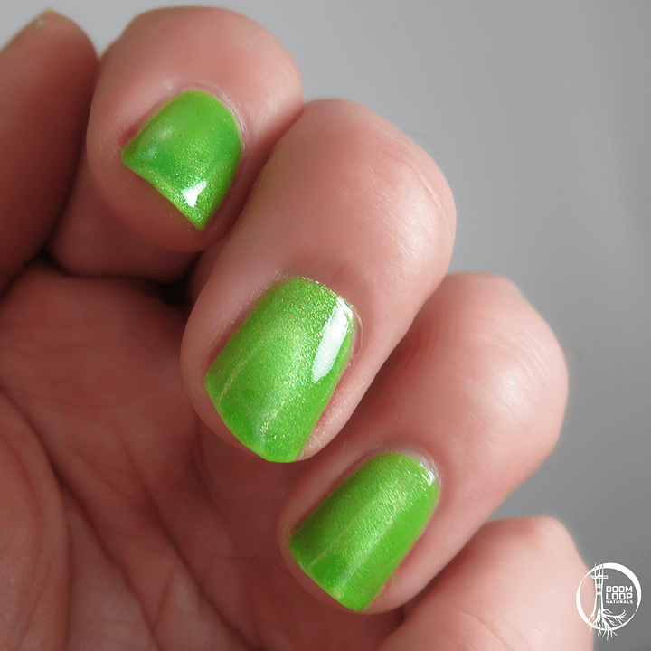 PRIMAL GREEN - Neon Green Jelly Magnetic Sparkle Polish product image (2)