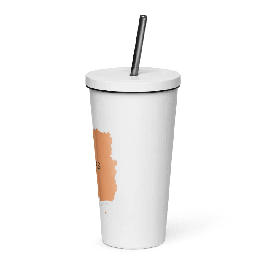Books by DL White White tumbler with a dark straw product image (3)