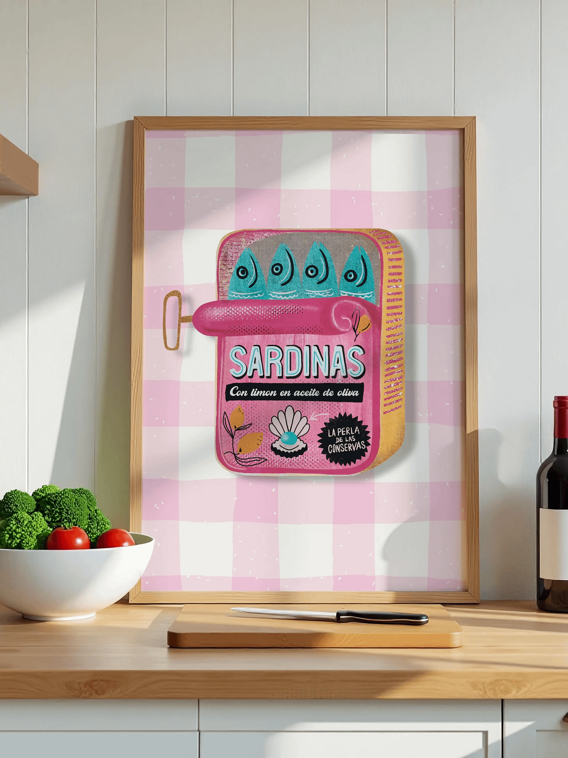 Sardines Print Sardine Tin Vintage Poster Retro Sardine Wall Art Fish Print product image (4)
