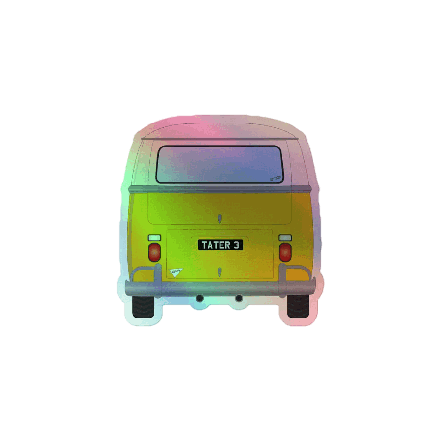 Yellow Bus Taterwave holo sticker product image (1)