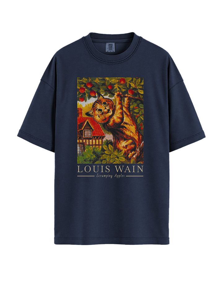 Louis Wain Cat T-Shirt – Scrumping Apples Vintage Art Tee for Cat Lovers product image (1)