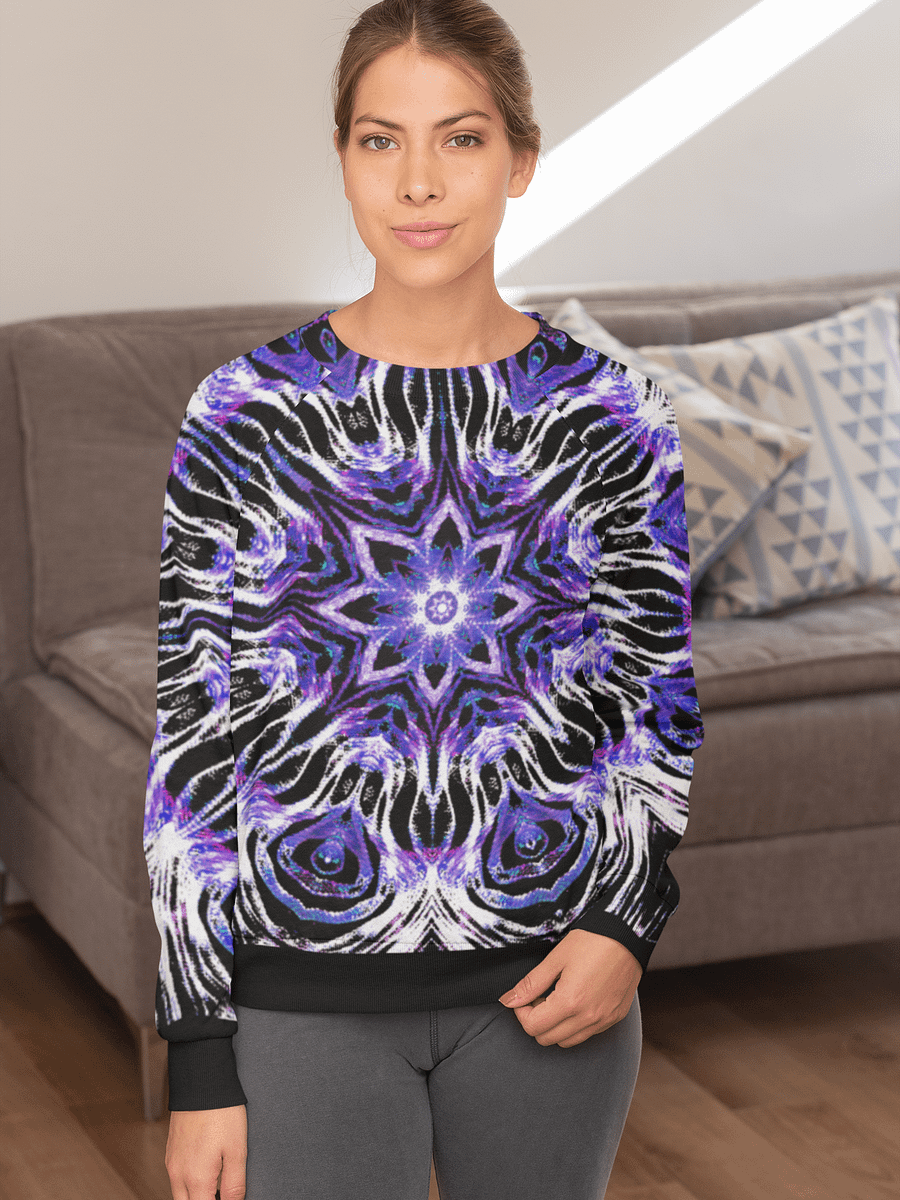Abstract Symmetrical Purple and White Unisex Sweatshirt product image (3)