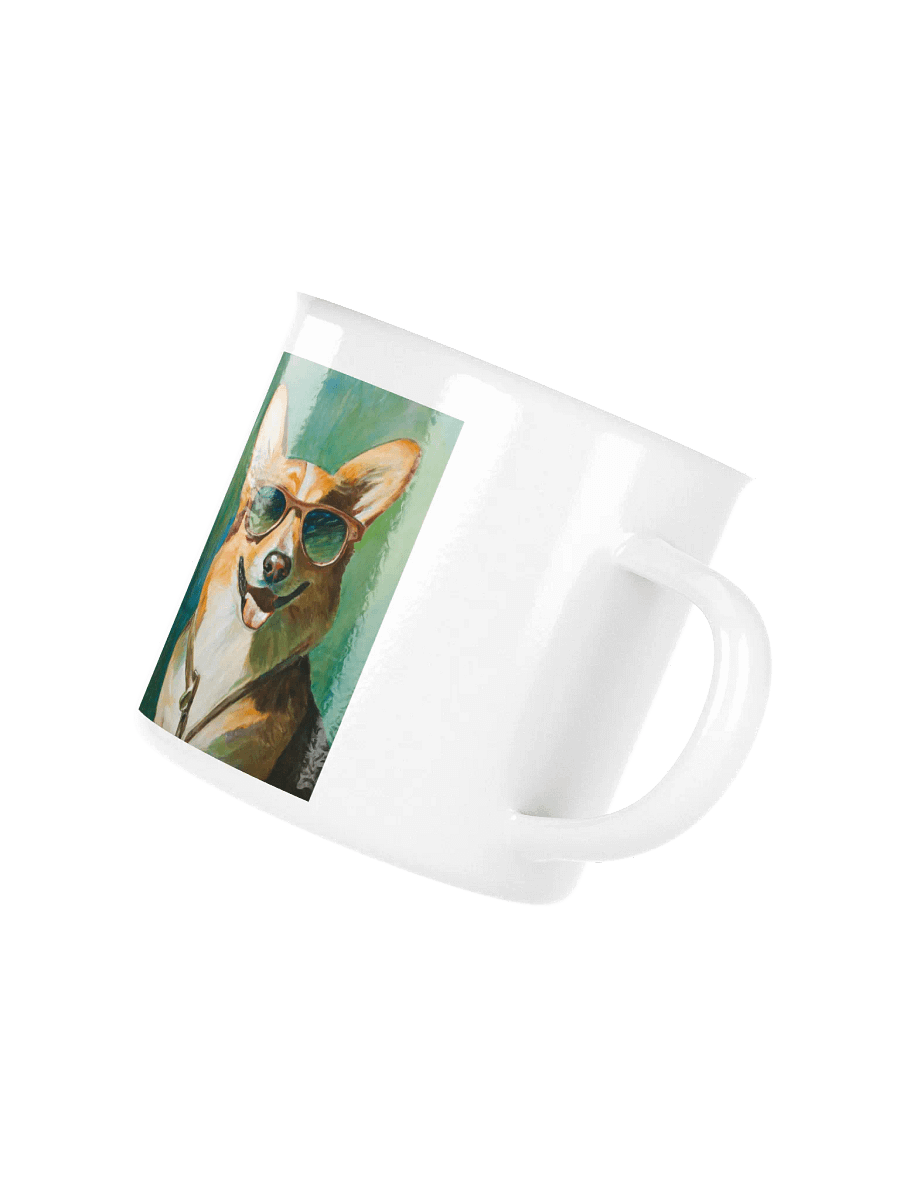 Cool Corgi Sunglasses Painting - dogPXL Artistic series Enamel Mug product image (3)