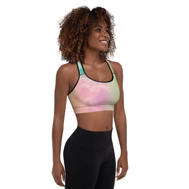 Blur cloud rainbow Design Padded Sports Bra - v11 product image (1)