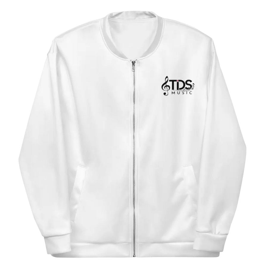 TDS Music Unisex White Bomber Jacket – Exclusive Design for Music Fans product image (3)