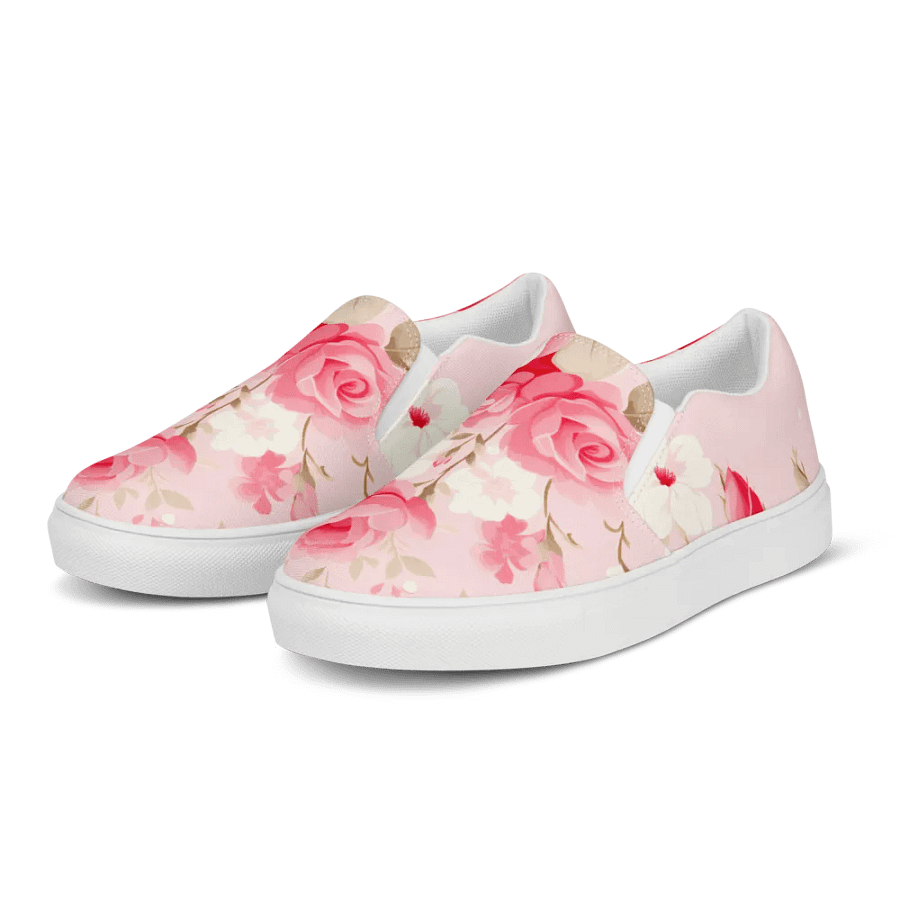 Pink Rose Garden Women's Canvas Shoes product image (12)