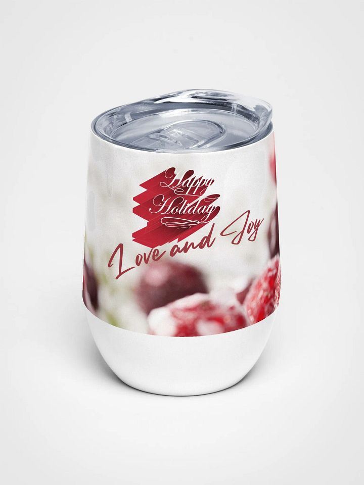 Frosted Holiday Wine Tumbler gift for moms dads friends colleagues product image (1)