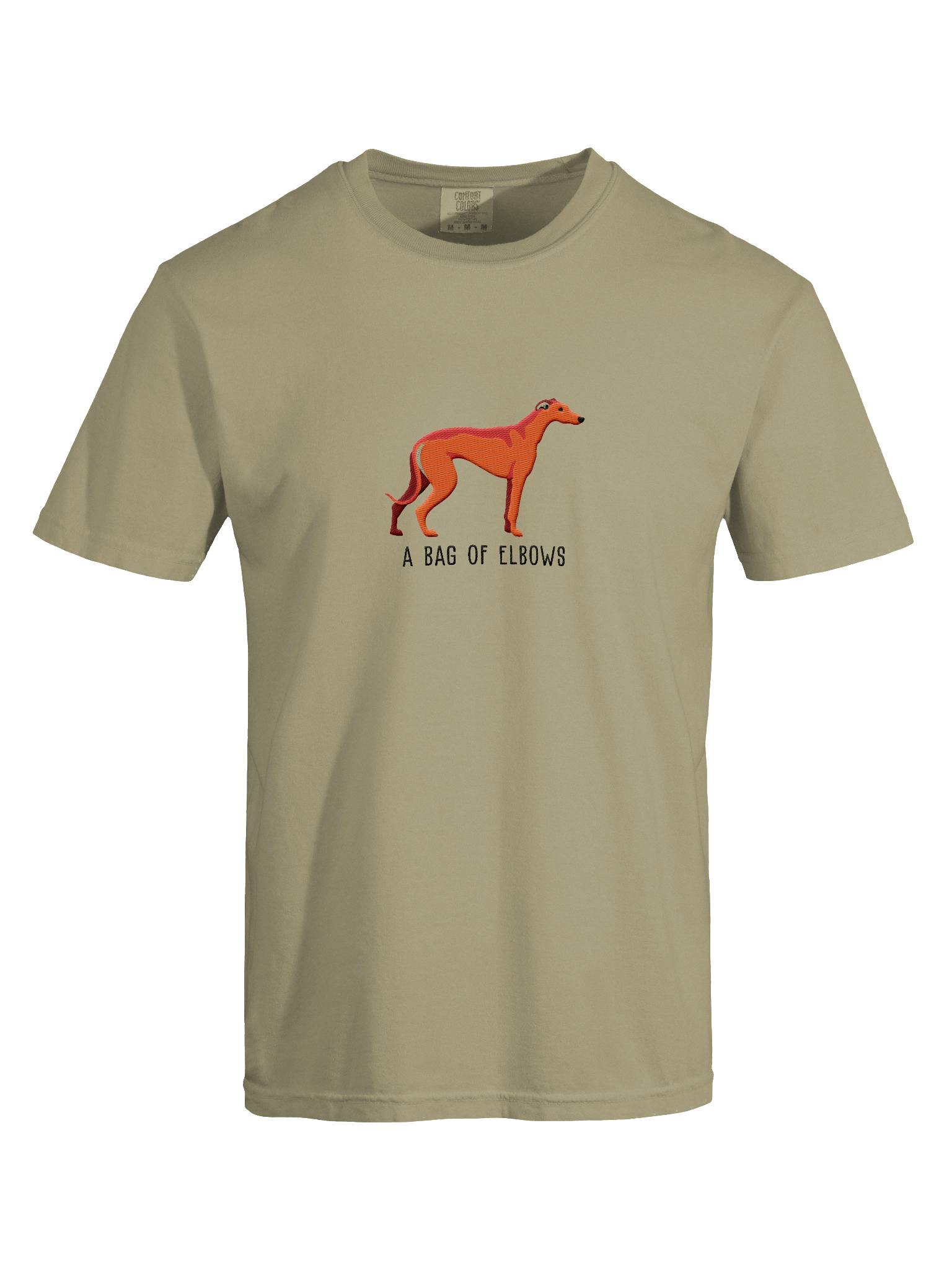 A Bag of Elbows T-Shirt(Embroidered) of a Greyhound(Red) product image (42)