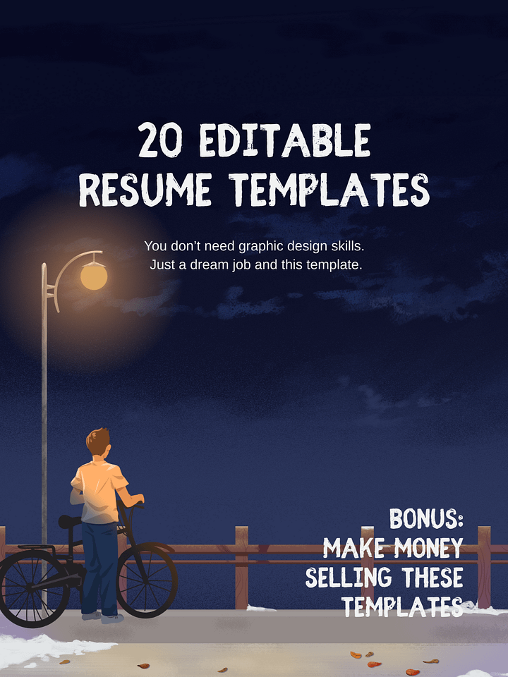 Editable Resume Templates (Canva) That You Can Also Sell product image (1)