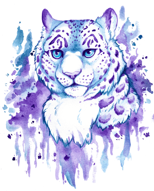 Snow Leopard Watercolor Sticker product image (1)