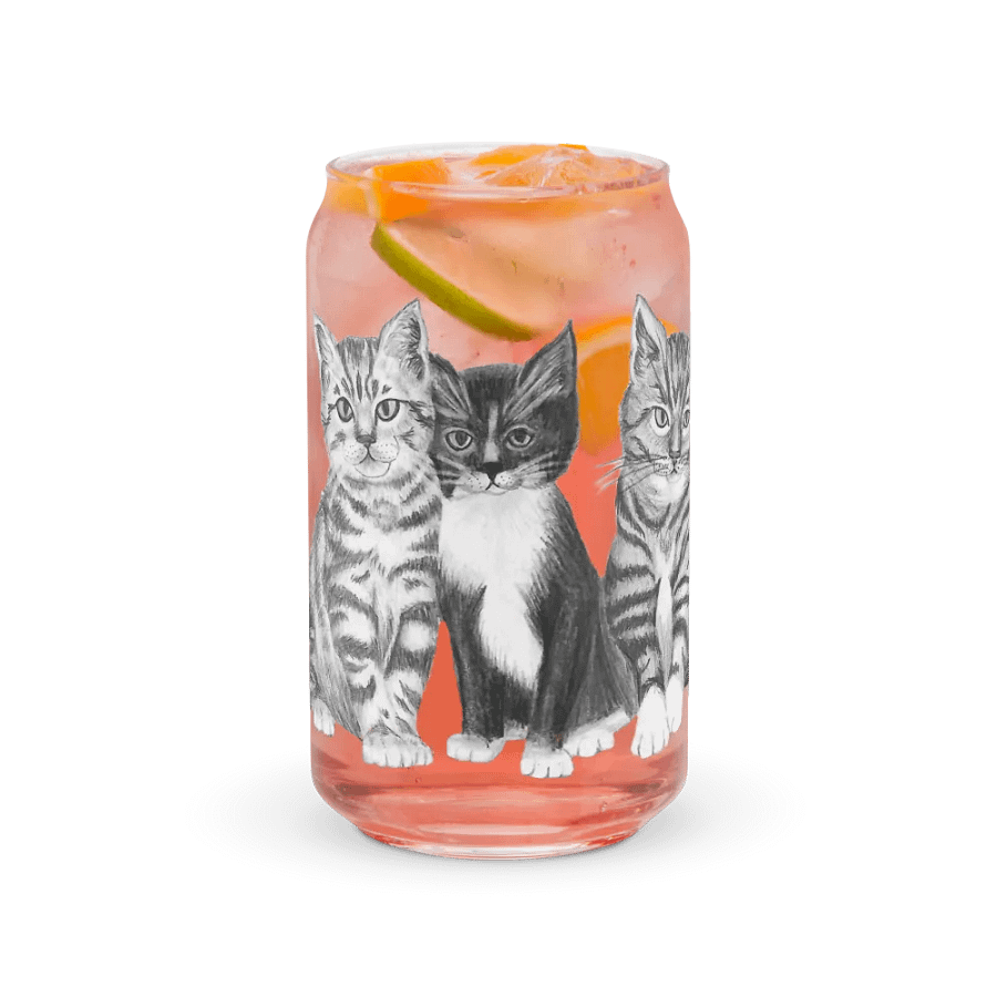 Kittens Drawing Glass Can Cup product image (37)