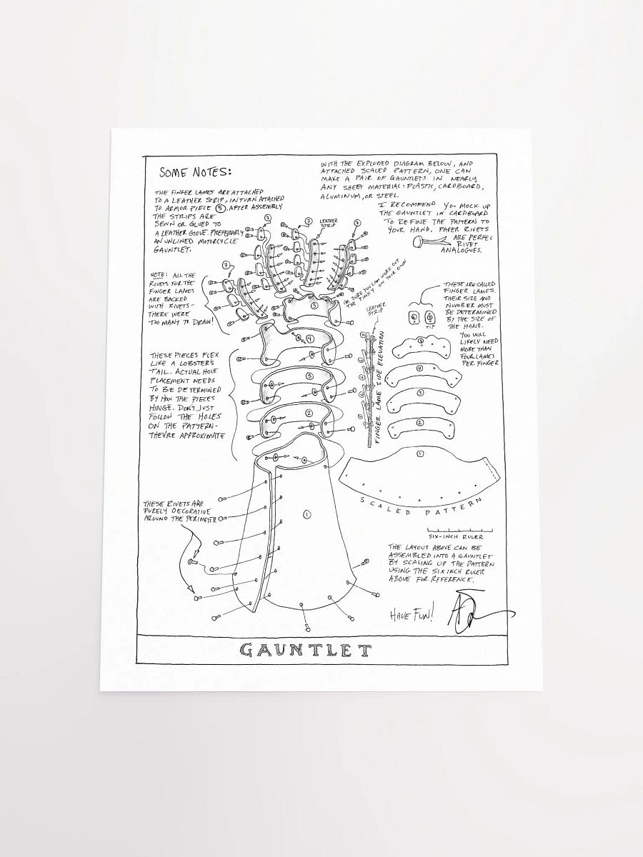 Adam Savage's Gauntlet Sketch Poster product image (4)
