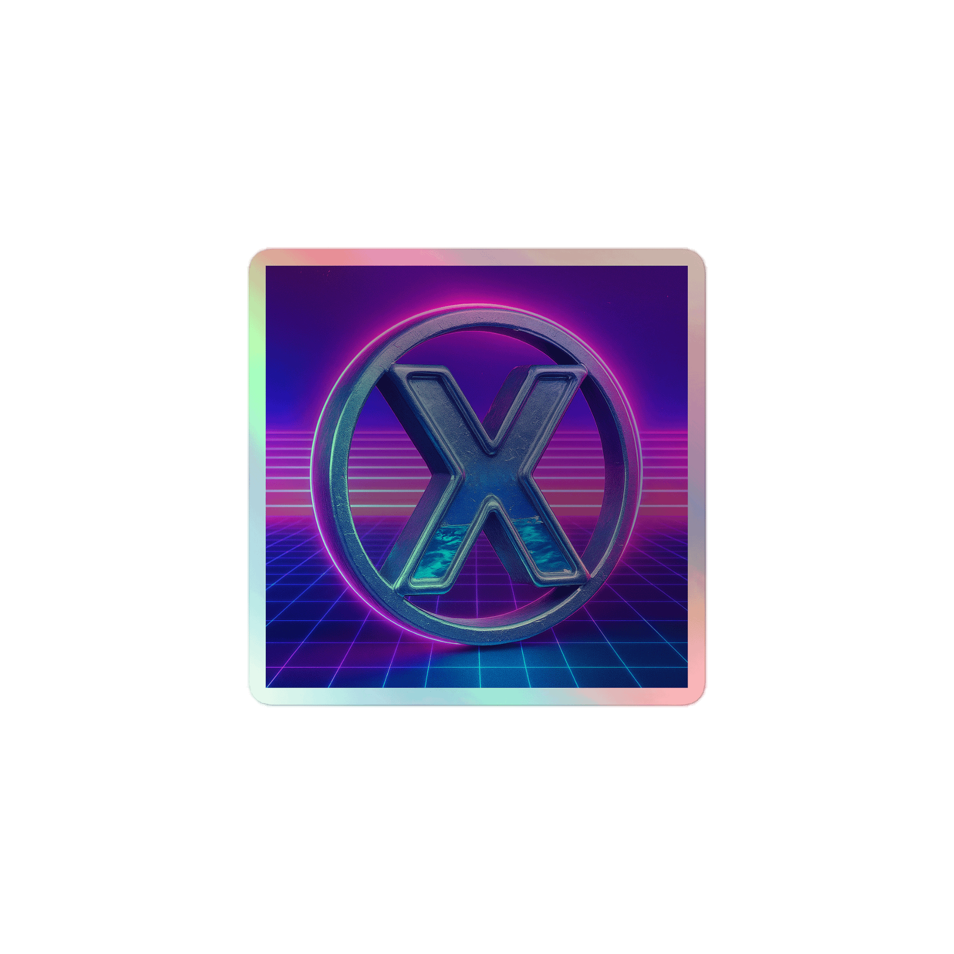 Holographic X Vaporwave Pools Logo Sticker product image (1)