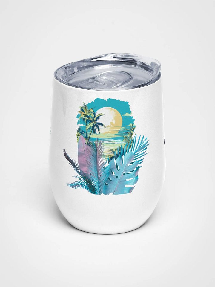 Tropical Moonlit Wine Tumbler Set for bride and groom product image (1)